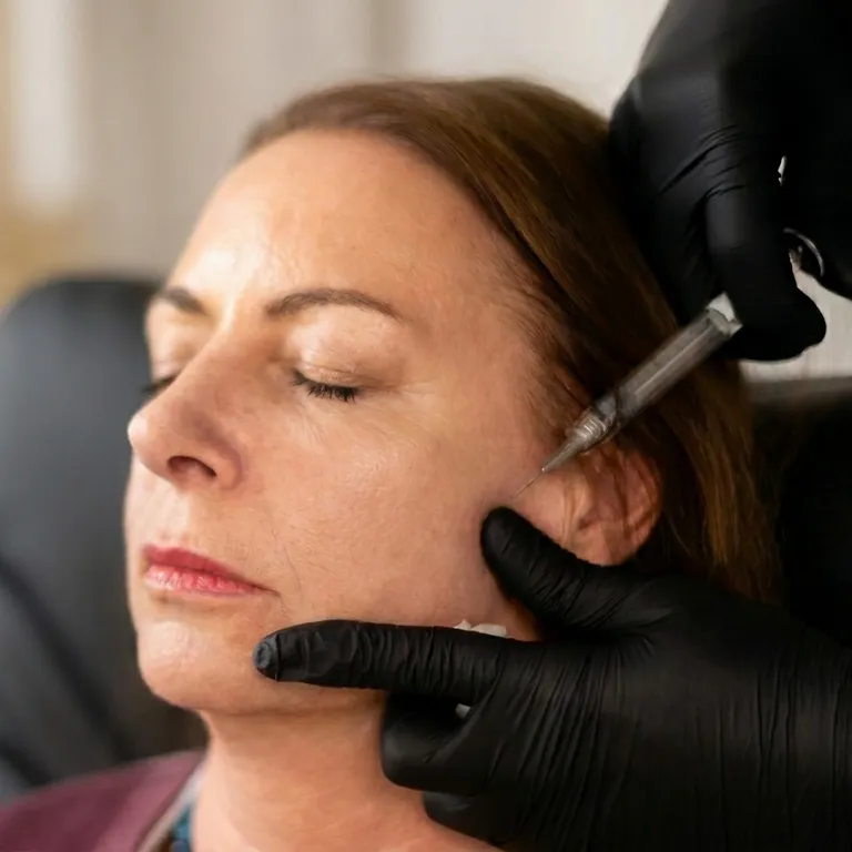 female client smiling broadly
